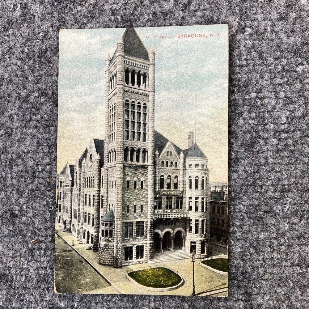 Vintage Syracuse New York Postcard 1910's City Hall Government Building Unposted